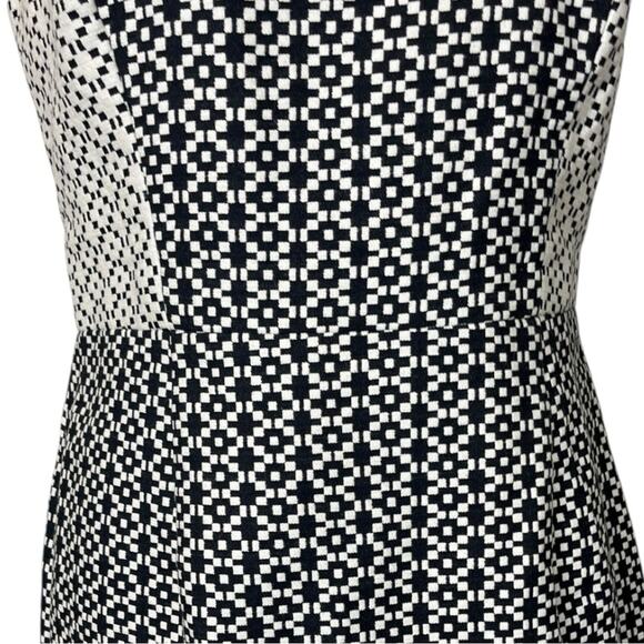 J. Crew Dress Sheath Textured Jacquard Sleeveless Black Cream Women’s Size 8 - Picture 10 of 13